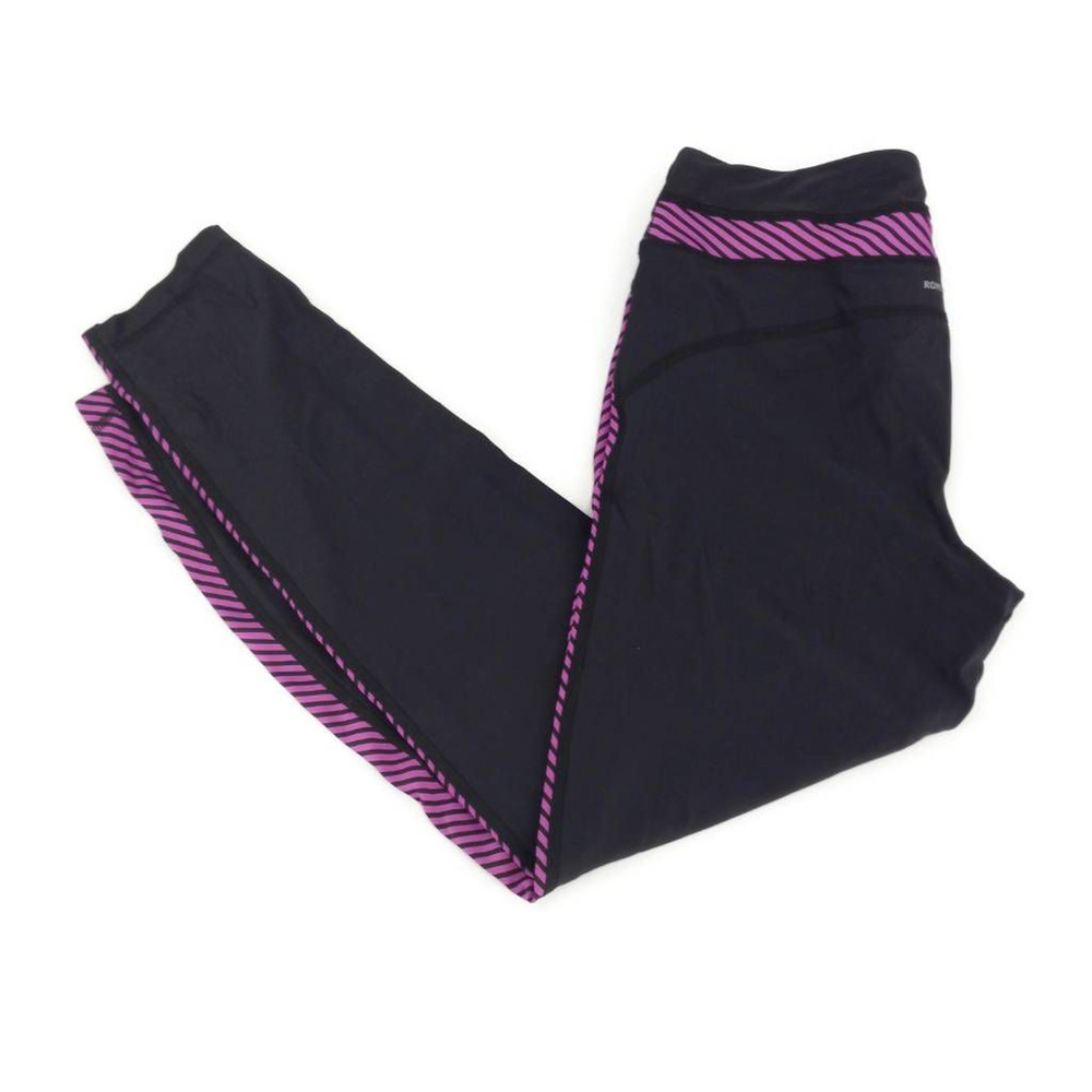Romeo + Juliet Womens Active Leggings Black Purple Stretch Full Length M New